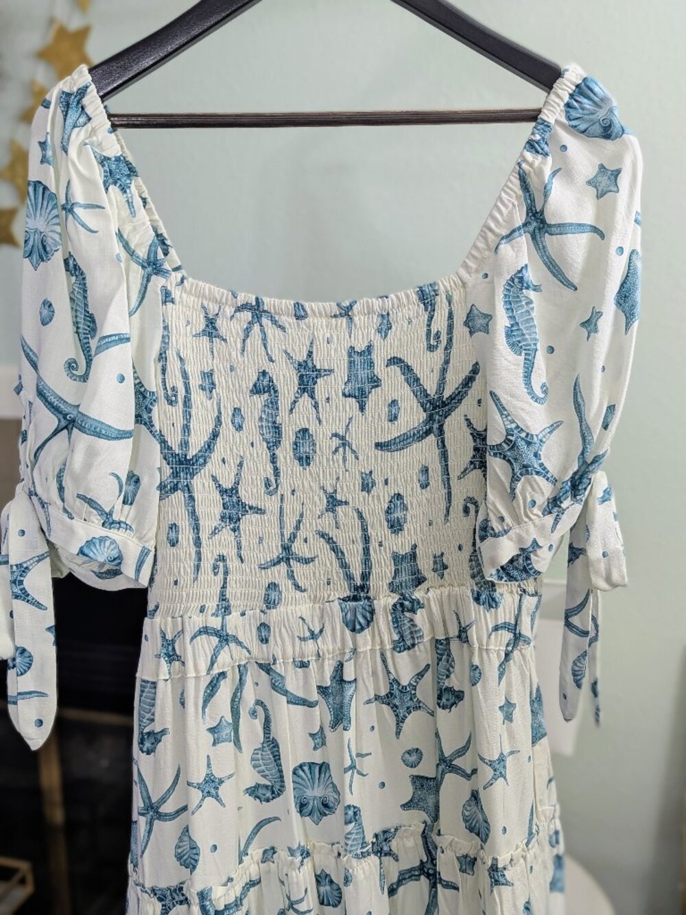 Agua Bendita x Target Deep Sea Print Puff Sleeve Mini Dress Size M - Picture 5 of 10